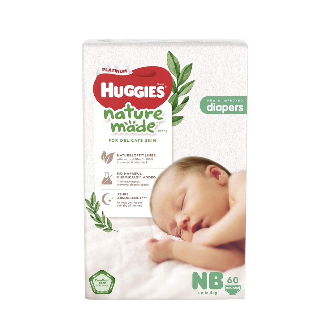 Huggies Platinum Naturemade Newborn 60s