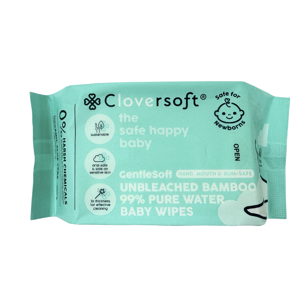 Cloversoft Unbleached Bamboo Pure Water Baby Wipes 40s