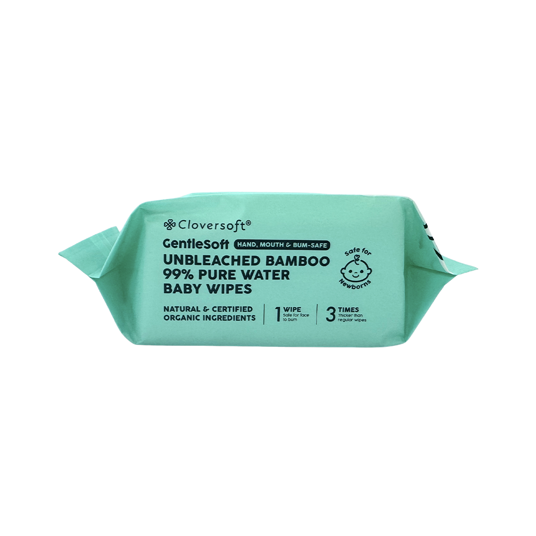 Cloversoft Unbleached Bamboo Pure Water Baby Wipes 40s