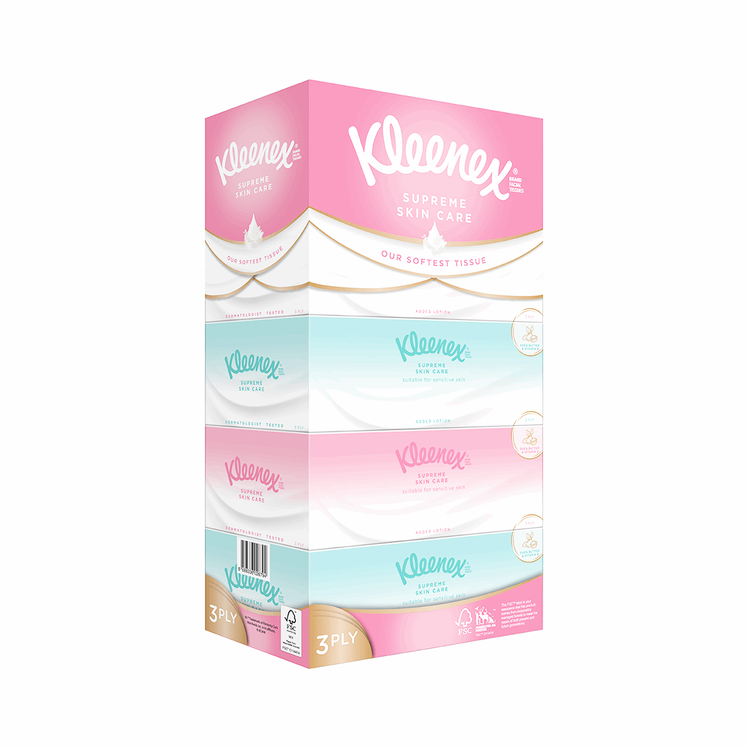 Kleenex 3 Ply Silky Facial Tissue 80s