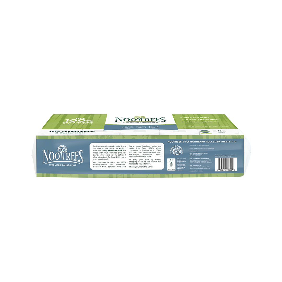 Nootrees Virgin Bamboo Toilet Roll 3PLY 10s