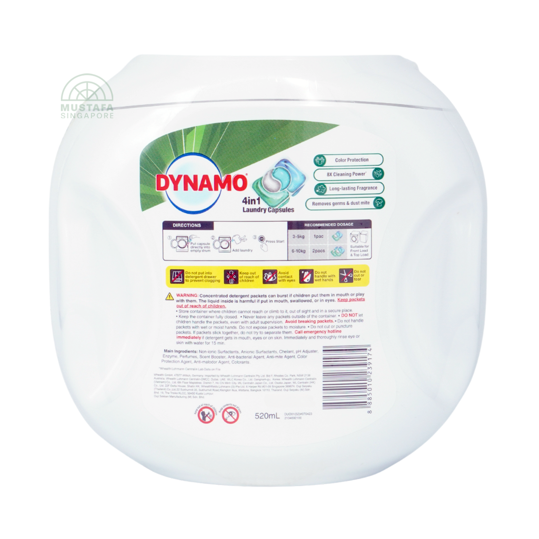 DYNAMO 4 in 1 Laundry Capsules 3X Odor Remover 10ml 52pcs