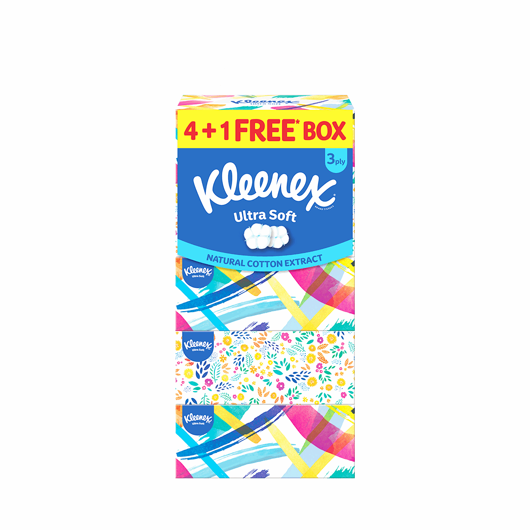 Kleenex Ultra Soft 3 Ply Facial Tissue 100s Floral