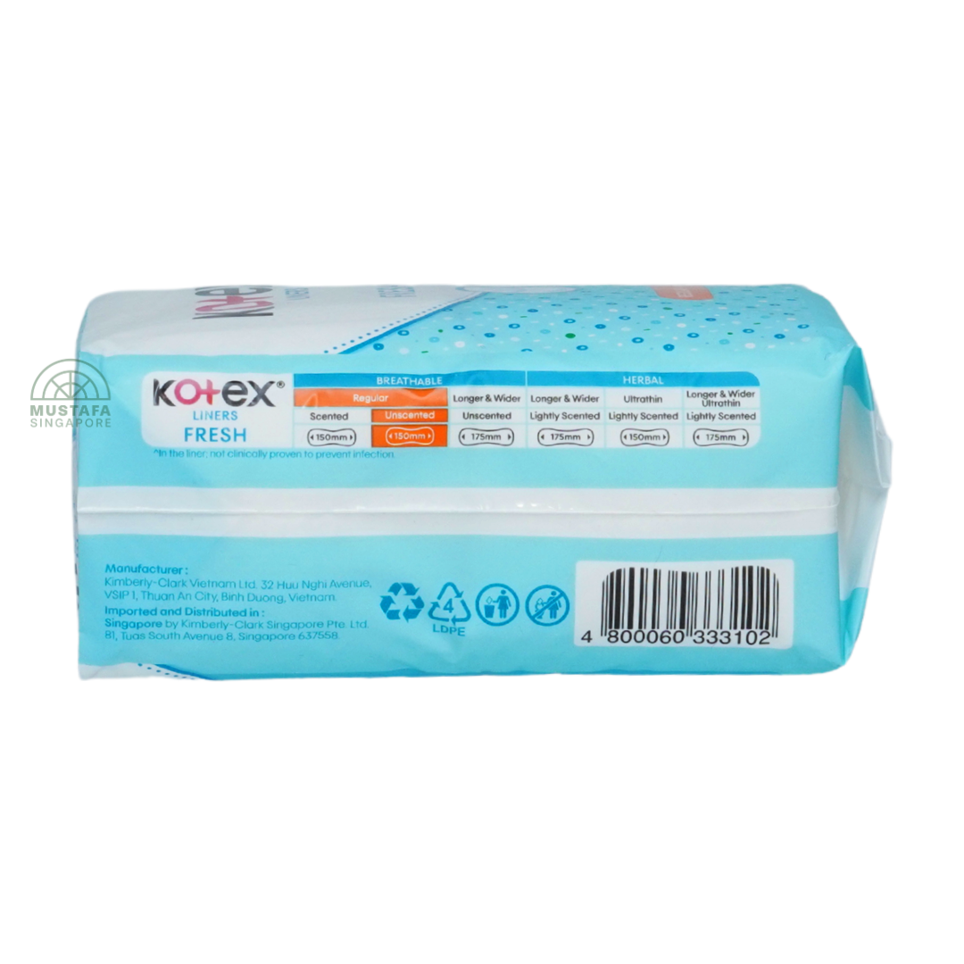 Kotex Liners Fresh Regular Unscented 40s