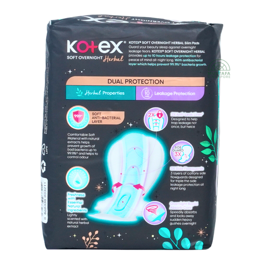 Kotex Soft & Smooth Herbal Slim Overnight 41cm 10s