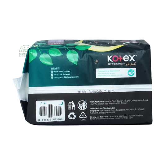 Kotex Soft & Smooth Herbal Slim Overnight 35cm 12s