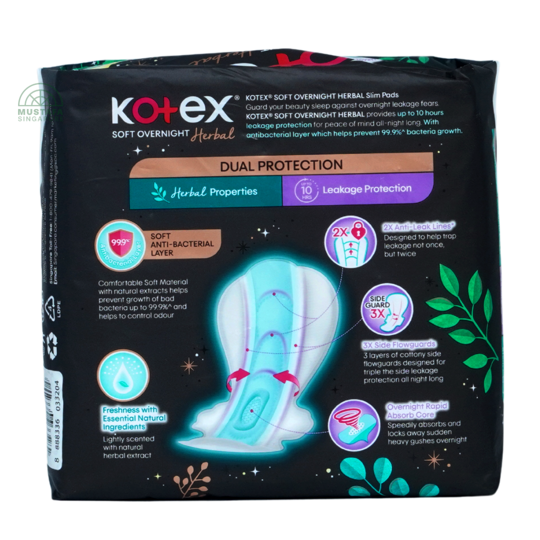 Kotex Soft & Smooth Herbal Slim Overnight 35cm 12s