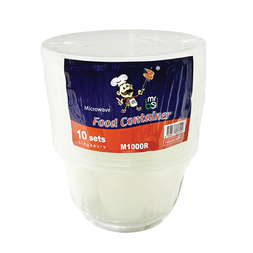 Mr Bel Food Container (Round) M1000R x 10's 900ml