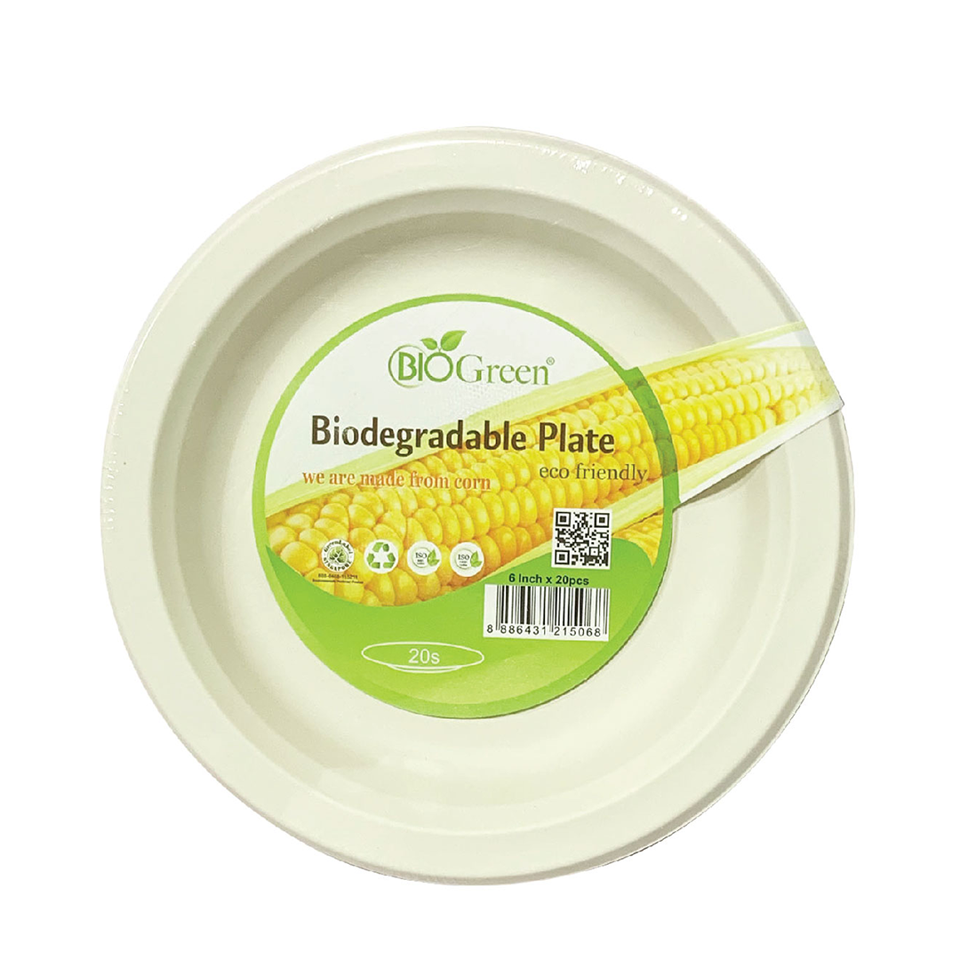 Biogreen 6" Plate x 20's