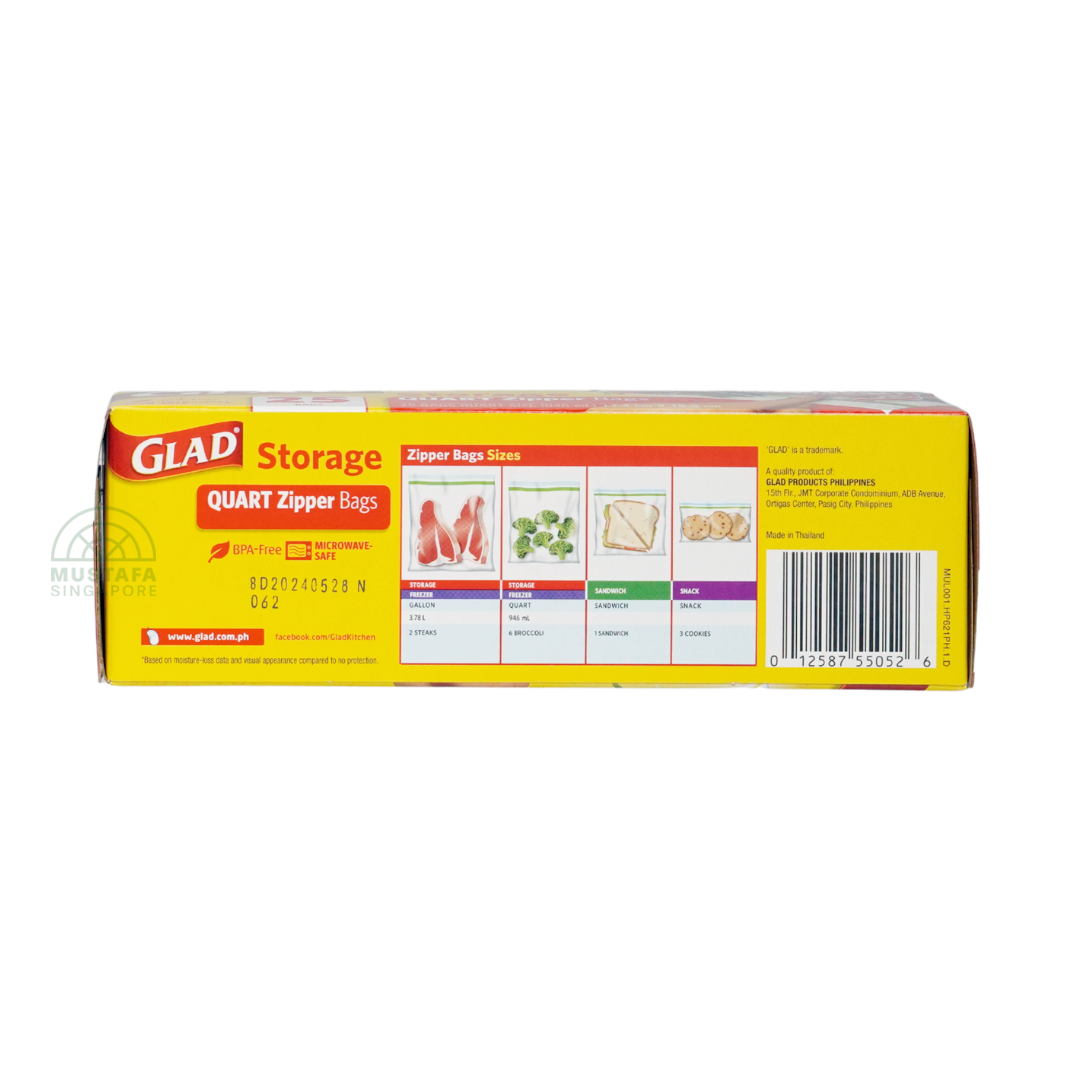 Glad Storage Quart Zipper Bags
- 946 ml
(25 Bags)