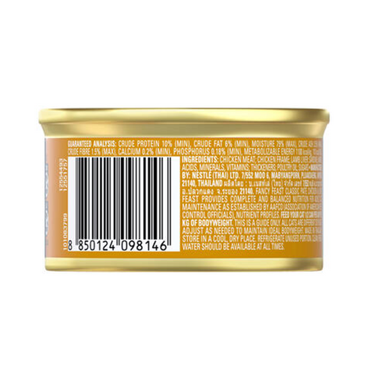 Purina Fancy Feast Classic Pate Chicken & Liver Feast 85g Purina Fancy Feast Classic Pate Chicken & Liver Feast 85g