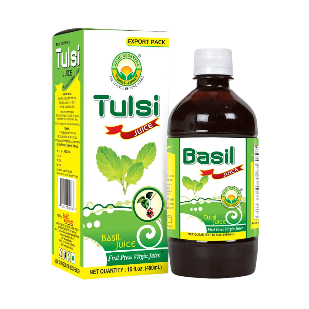 Basic Ayurveda First Press Virgin Basil Juice 480ml