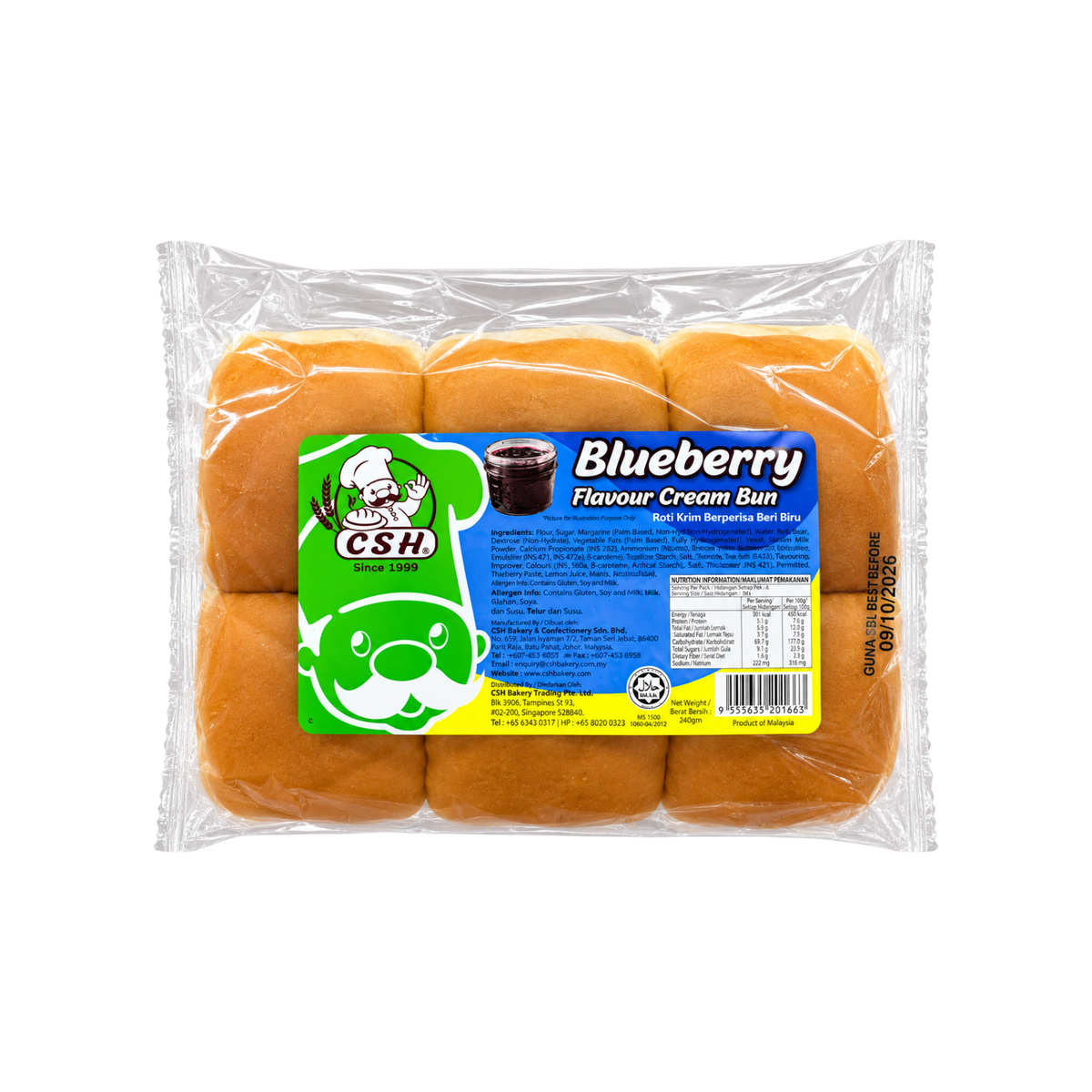 CSH Blueberry Flavour Cream Bun 240g