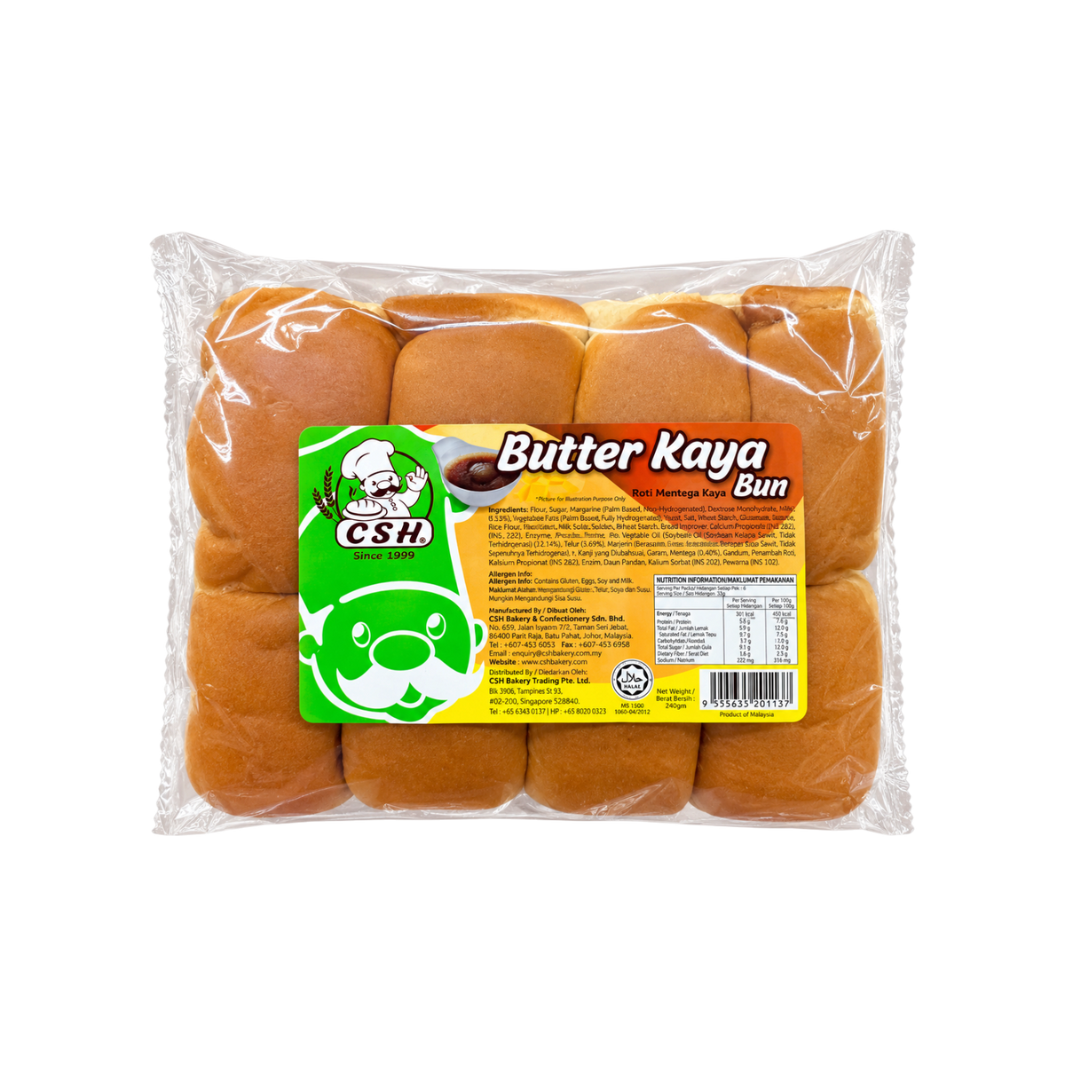 CSH Butter Kaya Bun 240g