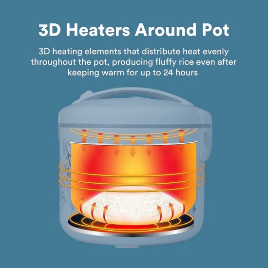 Toyomi Electric Rice Cooker & Warmer with Stainless Steel Inner Pot 1.8L RC 968SS