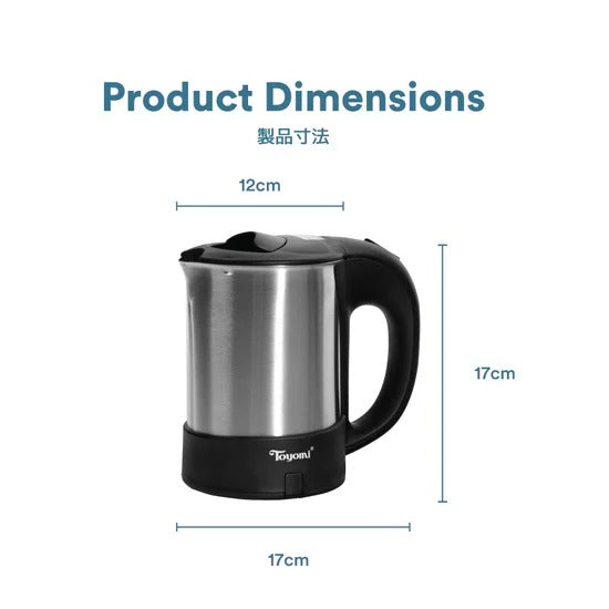Toyomi Mini S.S. Travel Kettle Jug 0.5L WK 315