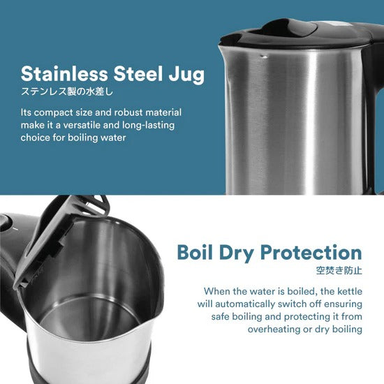 Toyomi Mini S.S. Travel Kettle Jug 0.5L WK 315