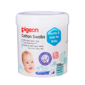 Pigeon Cotton Swabs, Paper Stem with Hinged Case 200pcs