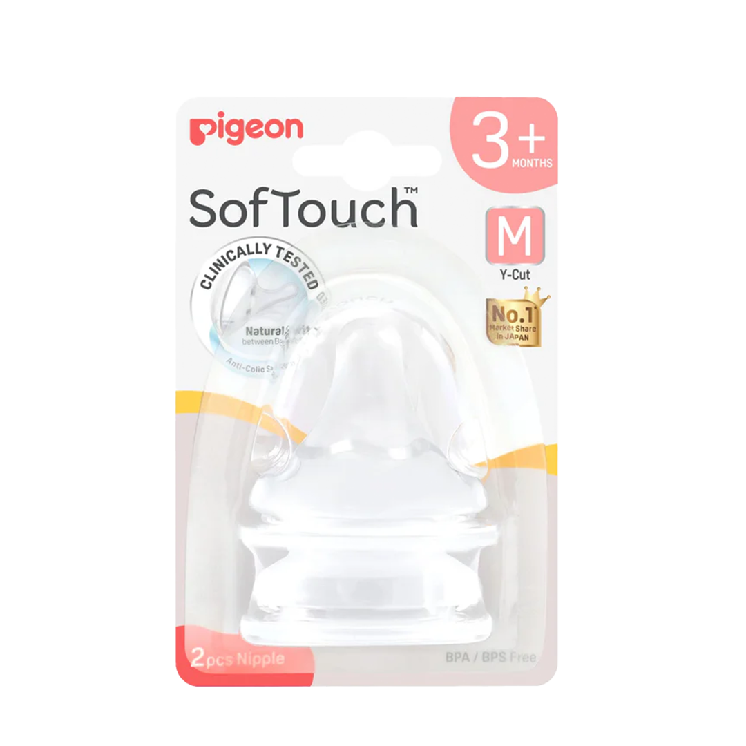 Pigeon SofTouch 3 Nipple Blister Pack (M) 2pcs