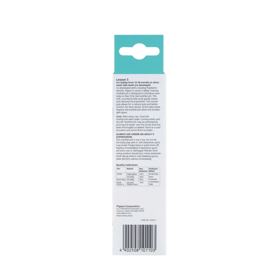 Pigeon Baby Training Toothbrush Lesson 3 Green