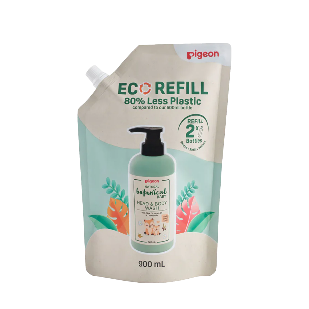 Pigeon Natural Botanical Baby Head & Body Wash Refill 900ml