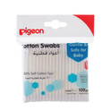 Pigeon Cotton Swabs, Plastic Stem 100pcs