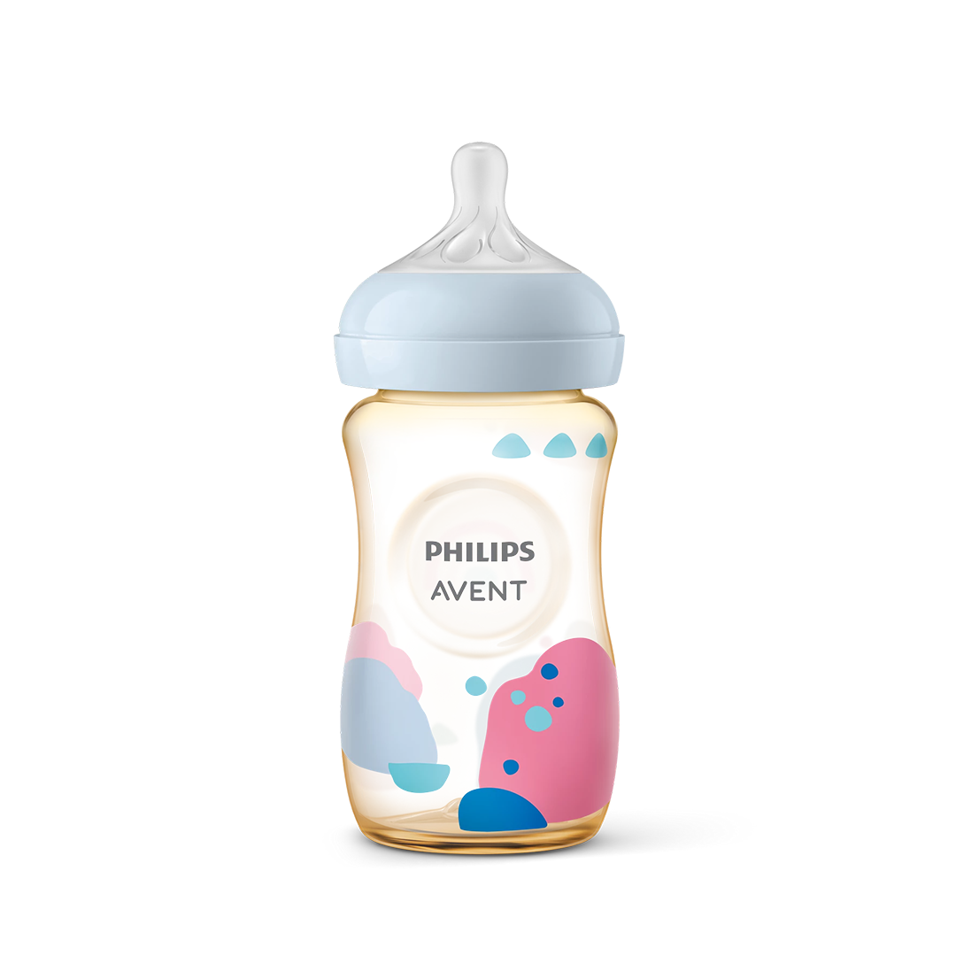 Philips Avent 1m+ Natural Response PPSU Baby Bottle Twin Pack With Print 2 x 260ml