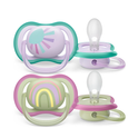 Philips Avent Soother Ultra Air 0-6 months x2s (Pink & Green)