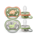 Philips Avent Soother Ultra Air 6-18 months x 2s (Green & Grey)