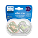 Philips Avent Soother Ultra Air 6-18 months x 2s (Green & Grey)