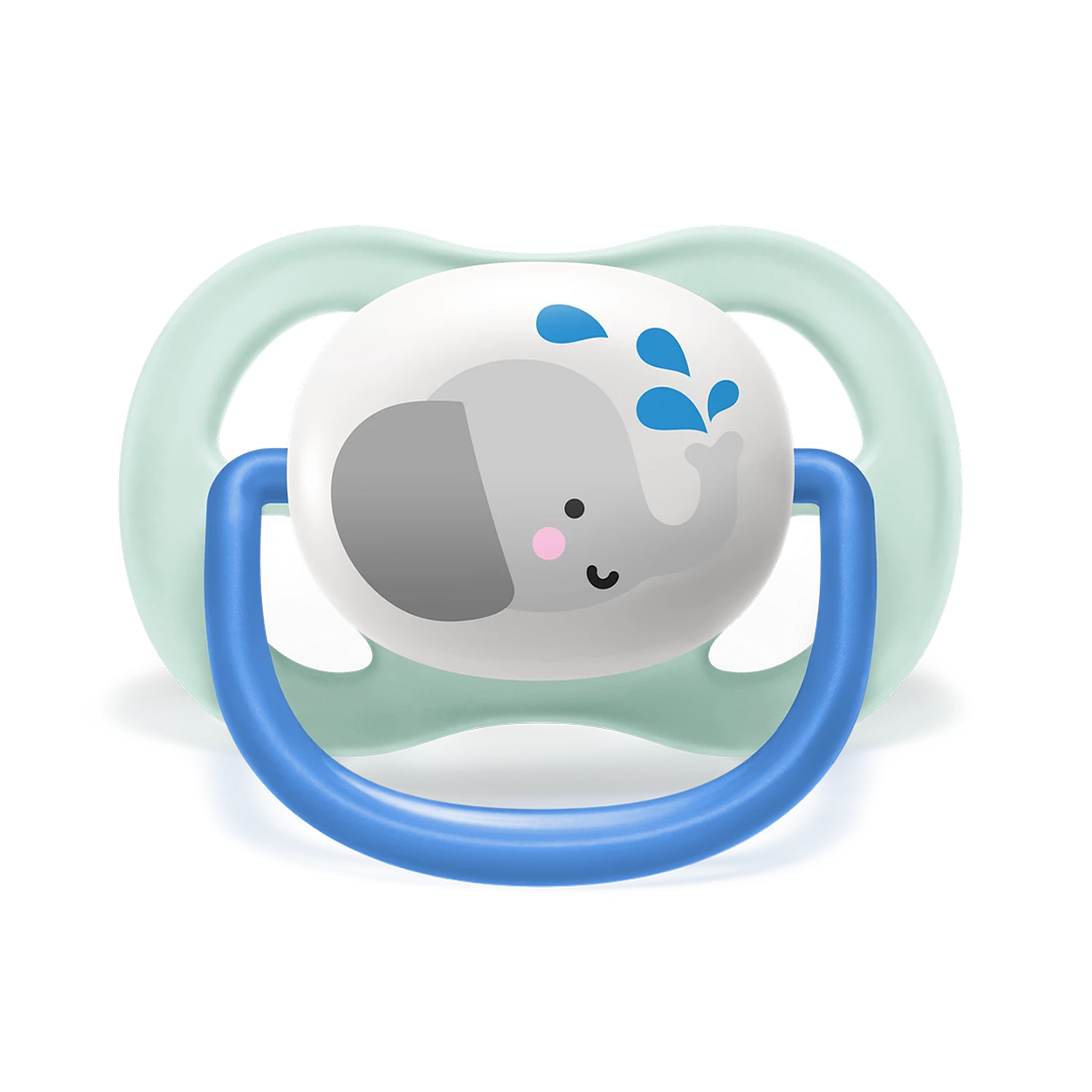 Philips Avent Soother Ultra Air Animals 0-6 months x 2s (Blue Elephant & Orange Penguin)