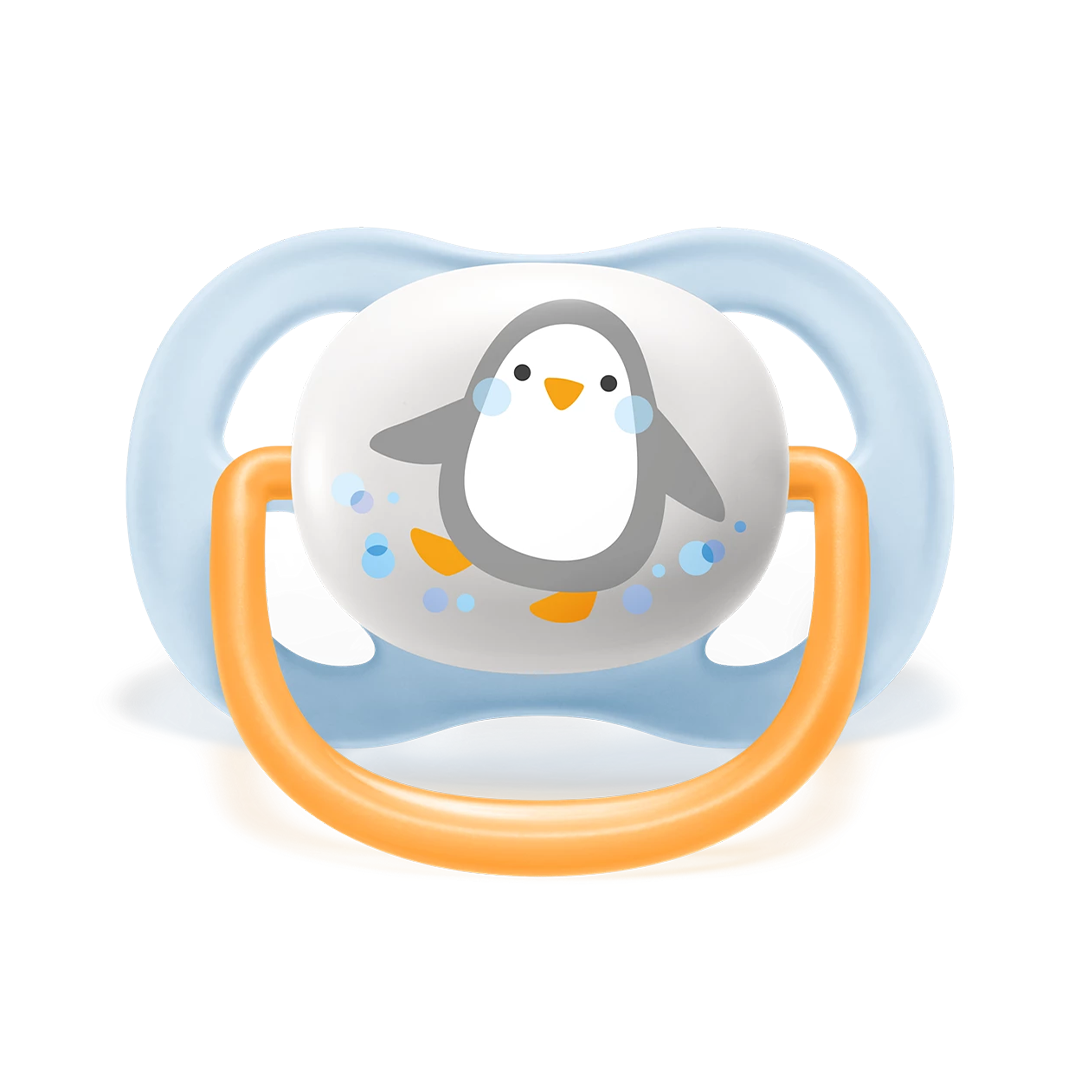Philips Avent Soother Ultra Air Animals 0-6 months x 2s (Blue Elephant & Orange Penguin)