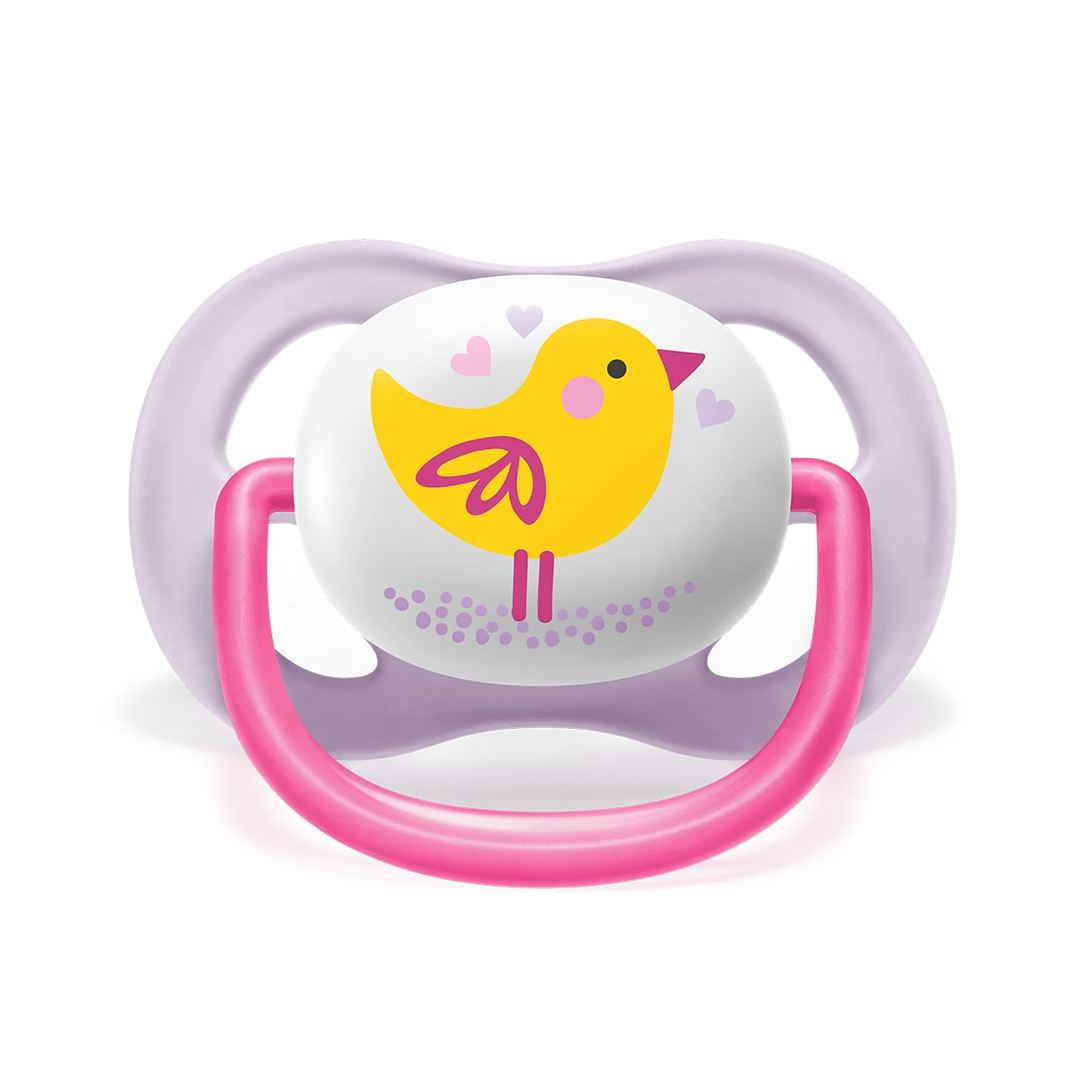 Philips Avent Soother Ultra Air Animals 0-6 months x 2s (Purple Penguin & Pink Chick)
