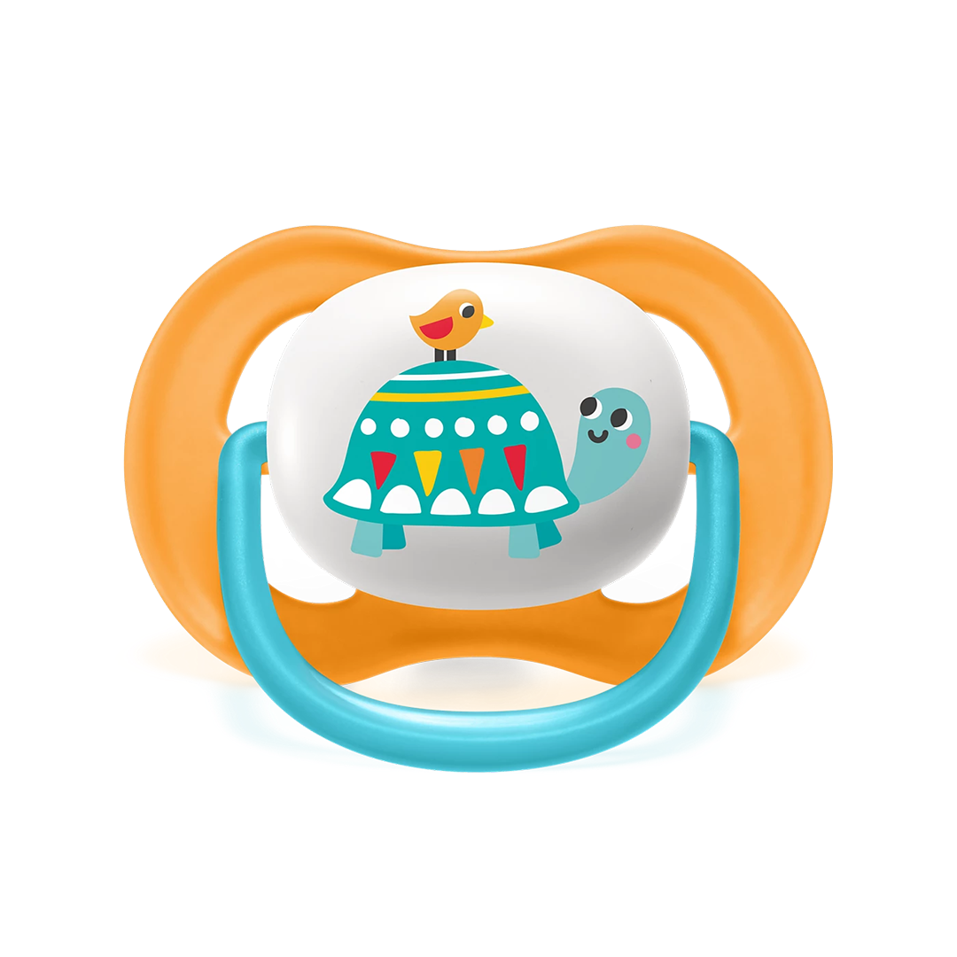 Philips Avent Soother Ultra Air Animals 6-18 months x 2s (Orange Penguin & Blue Tortoise)