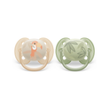 Philips Avent Soother Ultra Soft for Sensitive Skin 0-6 months x2s (Orange & Green)
