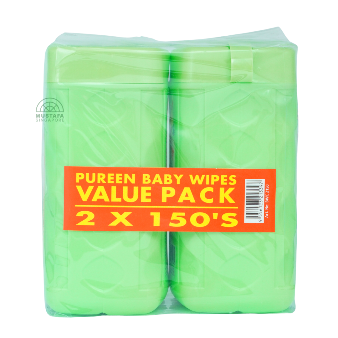 Pureen Baby Wipes Value Pack 2 x 150's
