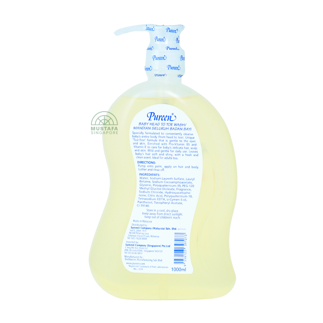 Pureen Baby Head to Toe Wash With Pro-Vitamin B5 Mega Pack 1000ml