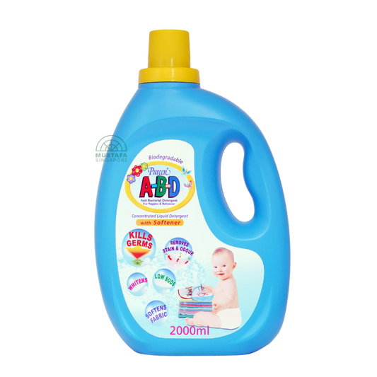 Pureen A-B-D Anti Bacterial Detergent concentrated Liquid Detergent with Softener for Nappies and Babywear 2L