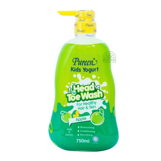 Pureen Kids Yogurt Head to Toe Wash For Healthy Hair & Skin Apple 750ml