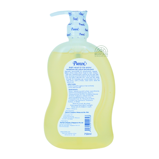 Pureen Baby Head to Toe Wash With Pro-Vitamin B5 & Vitamin E 750ml