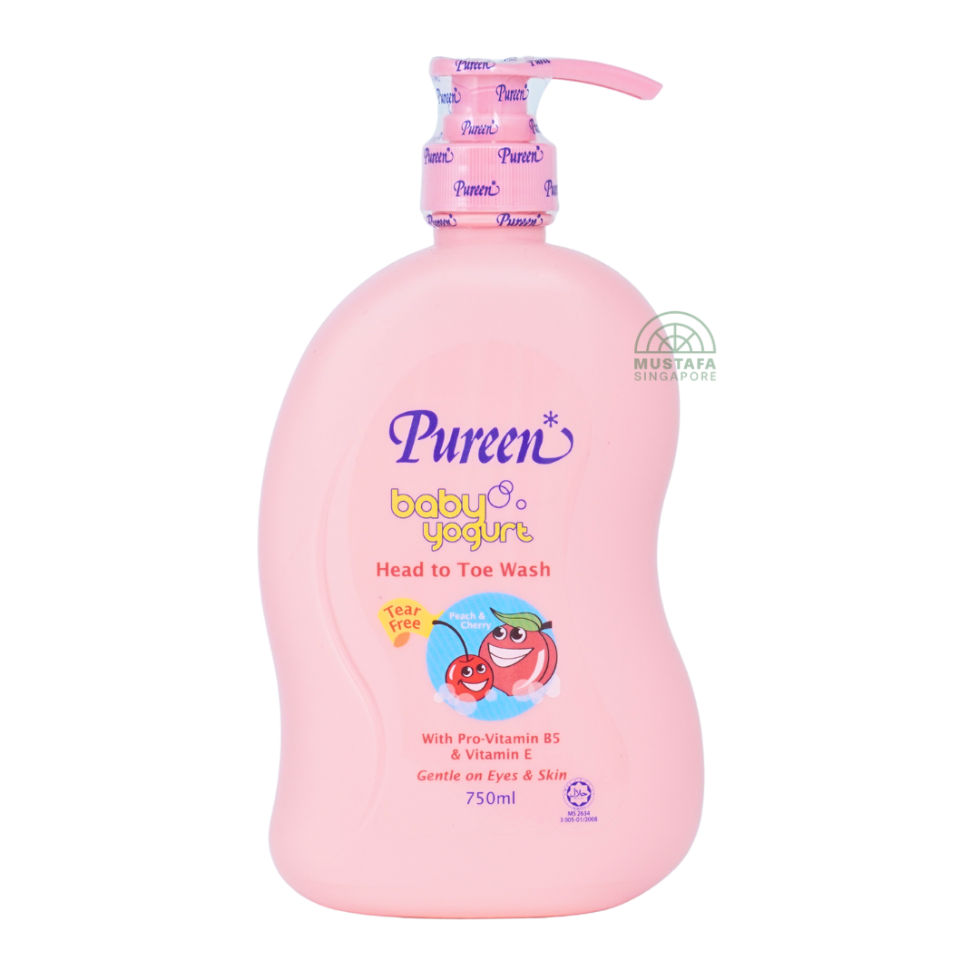 Pureen Baby Yoghurt Head to Toe Wash Peach & Cherry 750ml