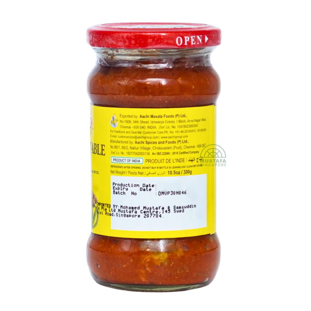 Aachi Mixed Vegetable Pickle (Seasonal Veg Pieces Presevered in Salt & Spices) 300g