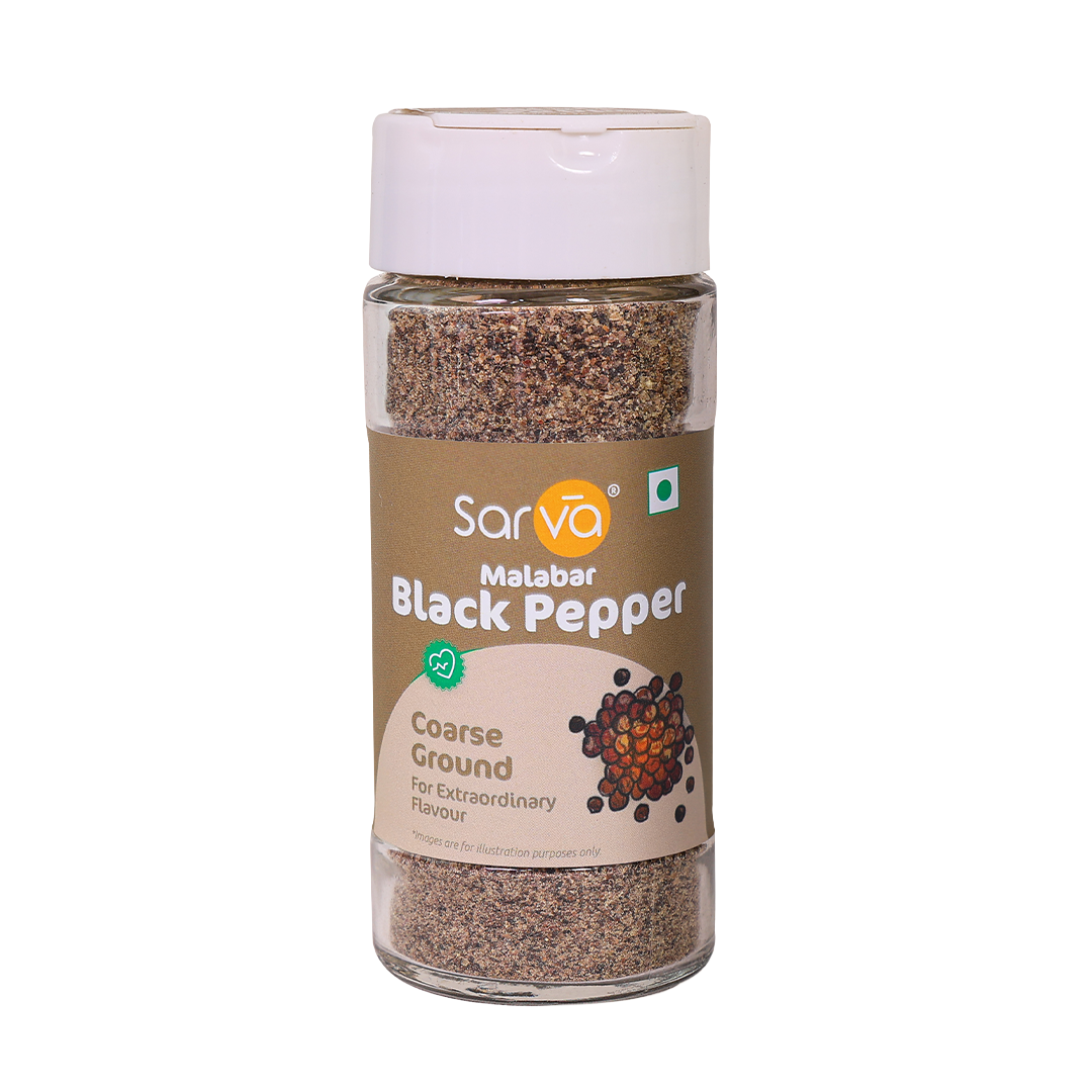 Sarva Malabar Black Pepper Powder Coarse Ground 50g – ShopMustafa