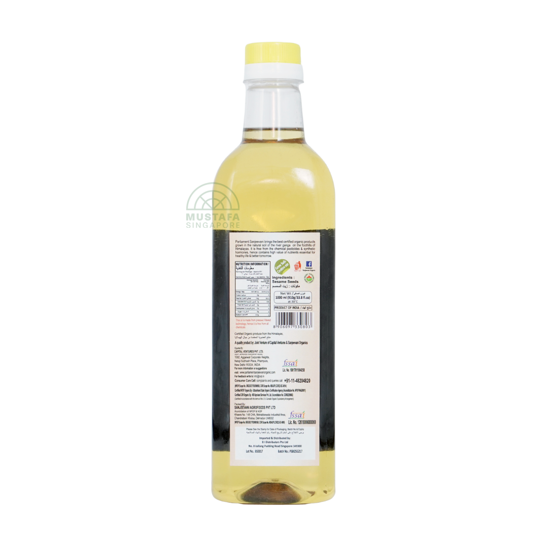 Parliament Sanjeevani Organics Organic Sesame Oil Cold Pressed 1L