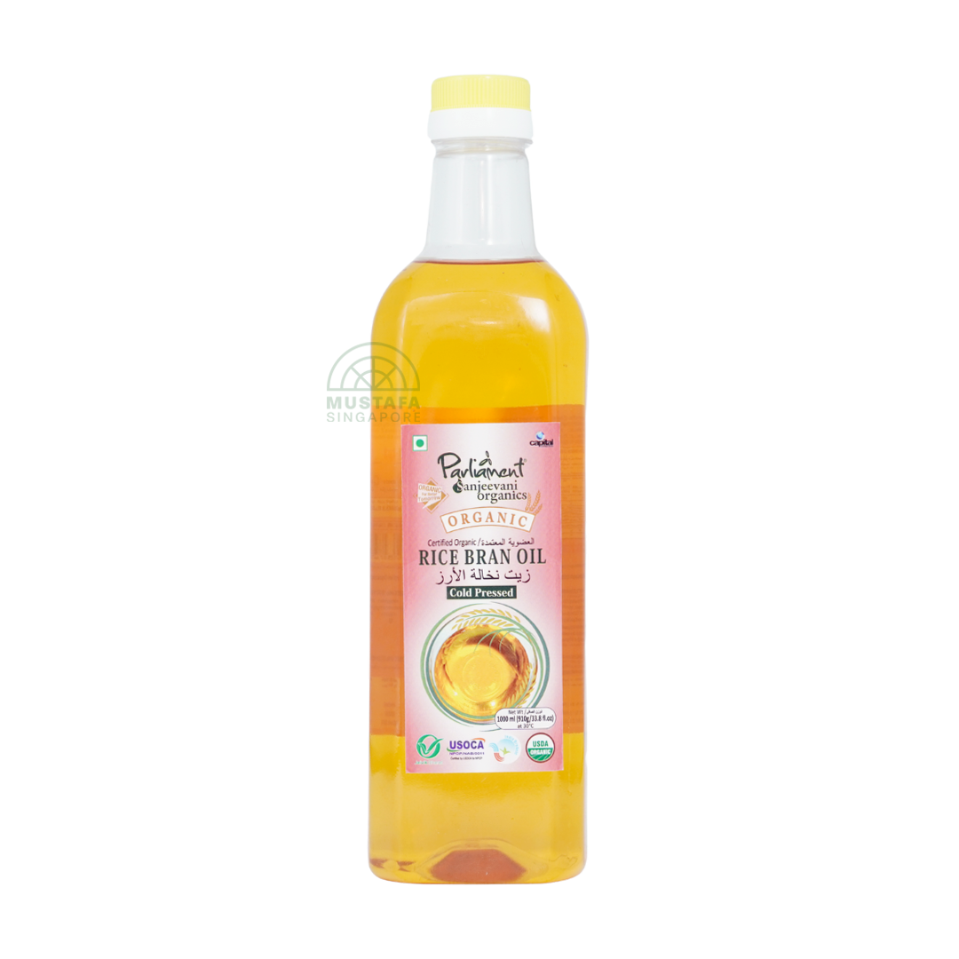 Parliament Sanjeevani Organics Oragnic Rice Bran Oil Cold Pressed 1L