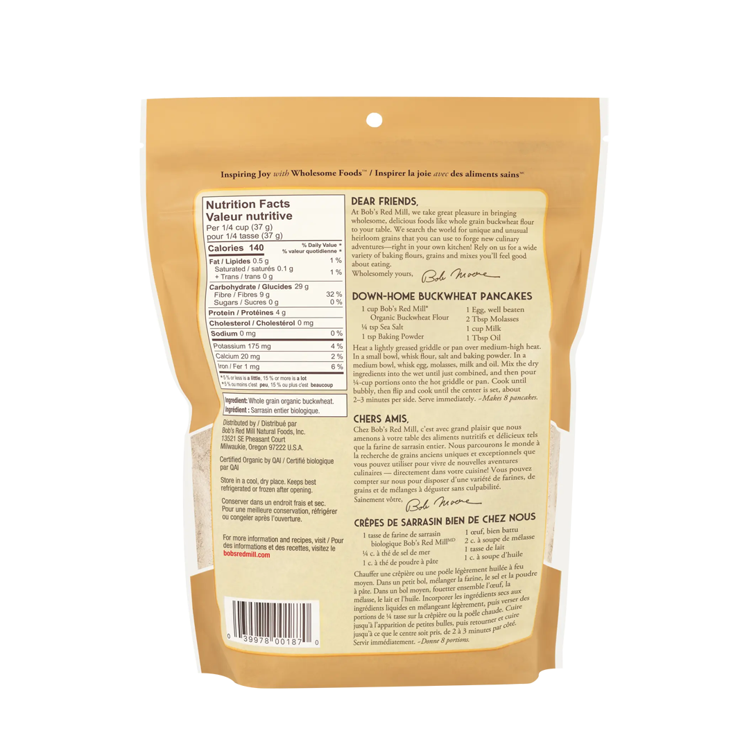 Bob's Red Mill Wheat Flour Farine De Sarrasin 624g