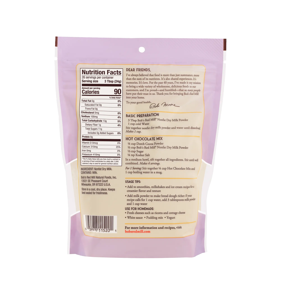 Bob's Red Mill Non-Fat Milk Powder 624g