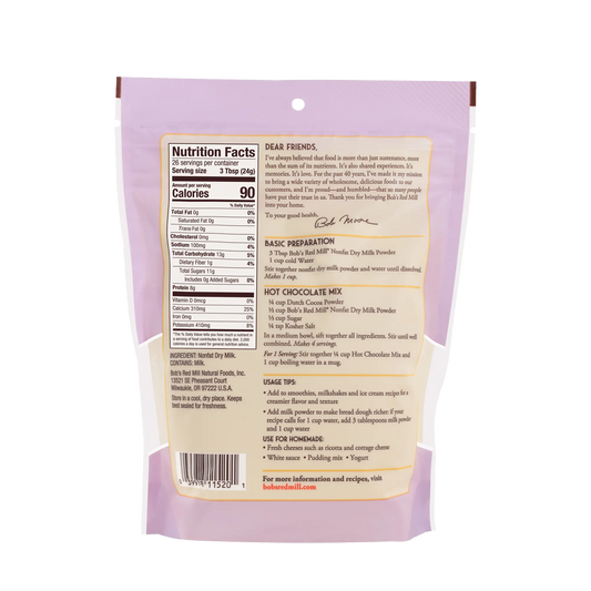 Bob's Red Mill Non-Fat Milk Powder 624g