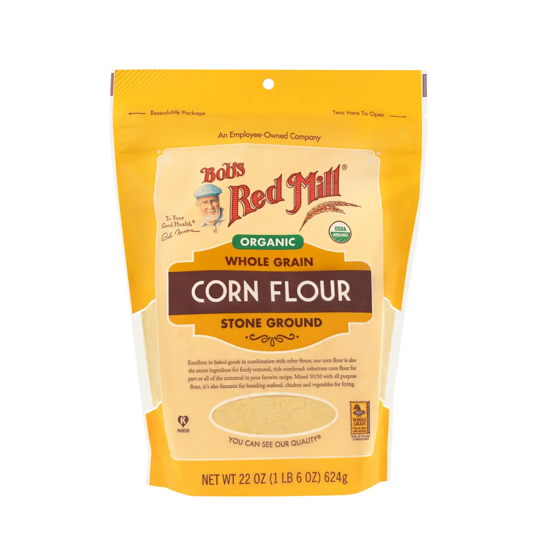 Bob's Red Mill Organic Whole Grain Corn Flour 624g