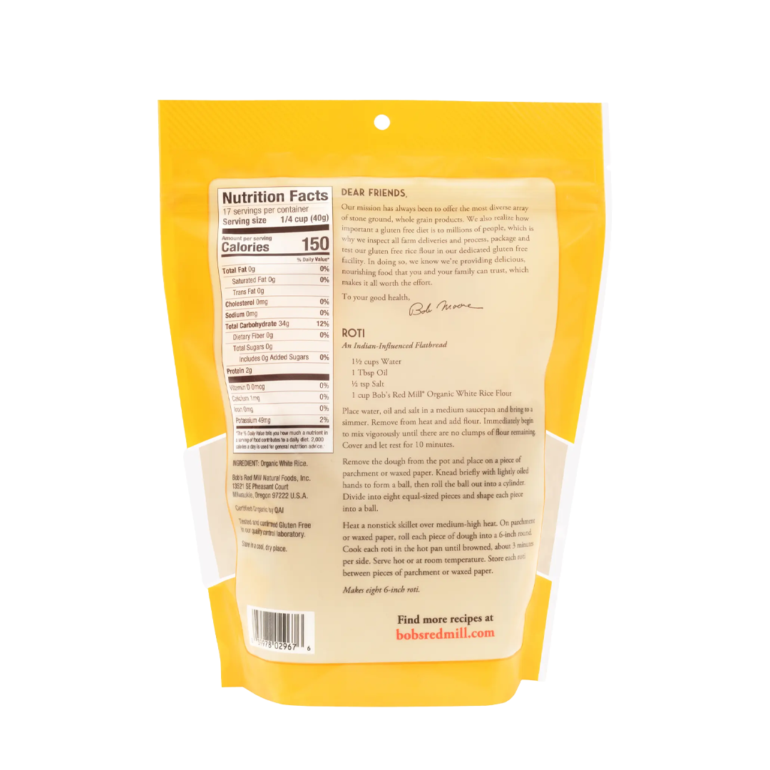 Bob's Red Mill Organic Stone Ground White Rice Flour 680g